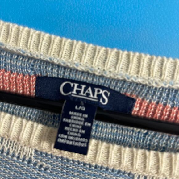 Chaps sweater knit women's large pink blue tunic length light weight soft - Picture 5 of 16